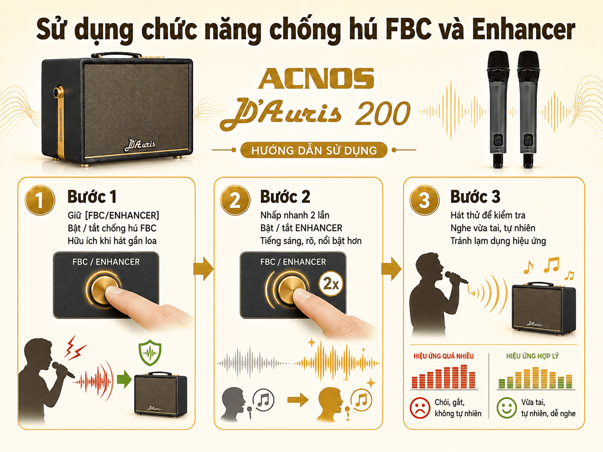 Toàn tập hướng dẫn sử dụng loa Acnos D'Auris 200 chi tiết