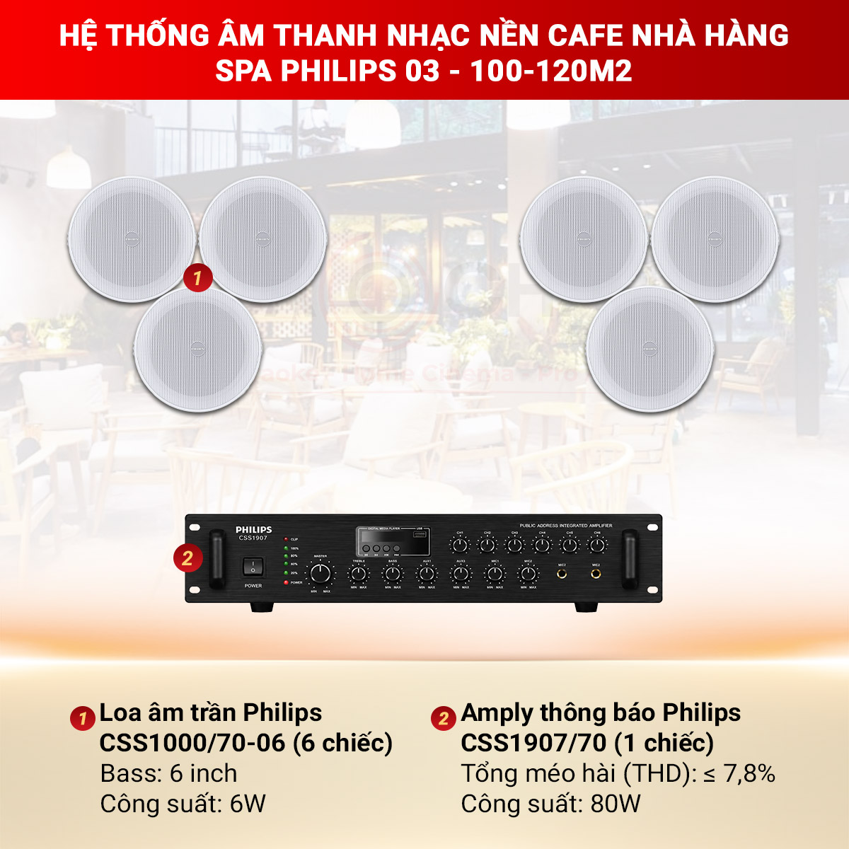 hệ thống &acirc;m thanh nhạc nền cafe nh&agrave; h&agrave;ng spa Philips 03