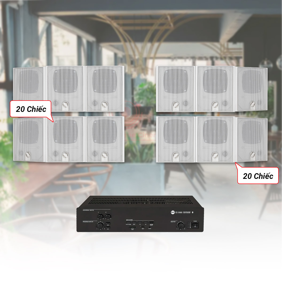 Hệ Thống Âm Thanh Nhạc Nền Quán Cafe, Nhà Hàng, Shop, Spa, tenis RCF 01