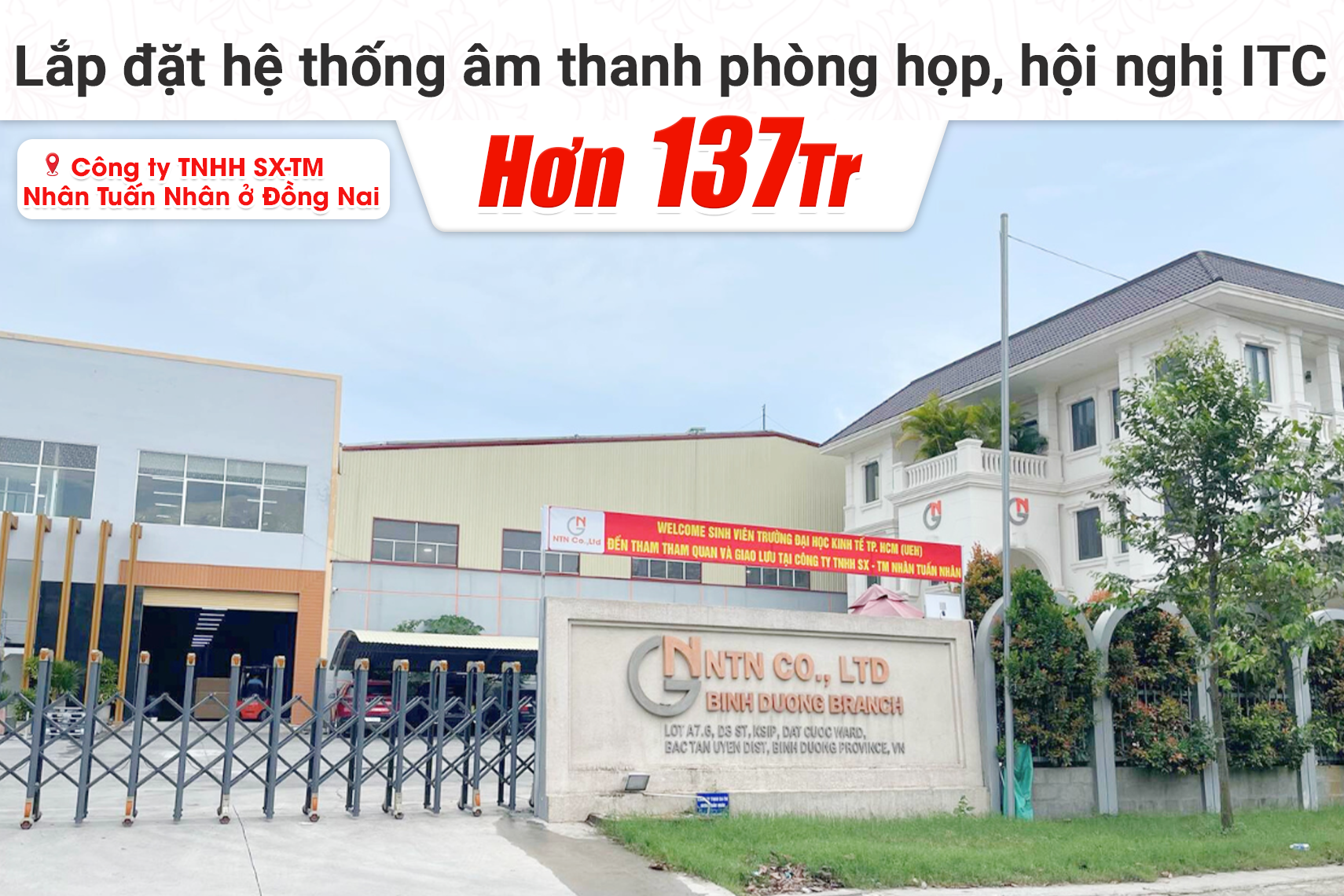 Lắp đặt hệ thống âm thanh phòng họp, hội nghị ITC hơn 137tr cho Công ty TNHH SX-TM Nhân Tuấn Nhân tại Đồng Nai (ITC T-776H, ITC T-350DTB...)