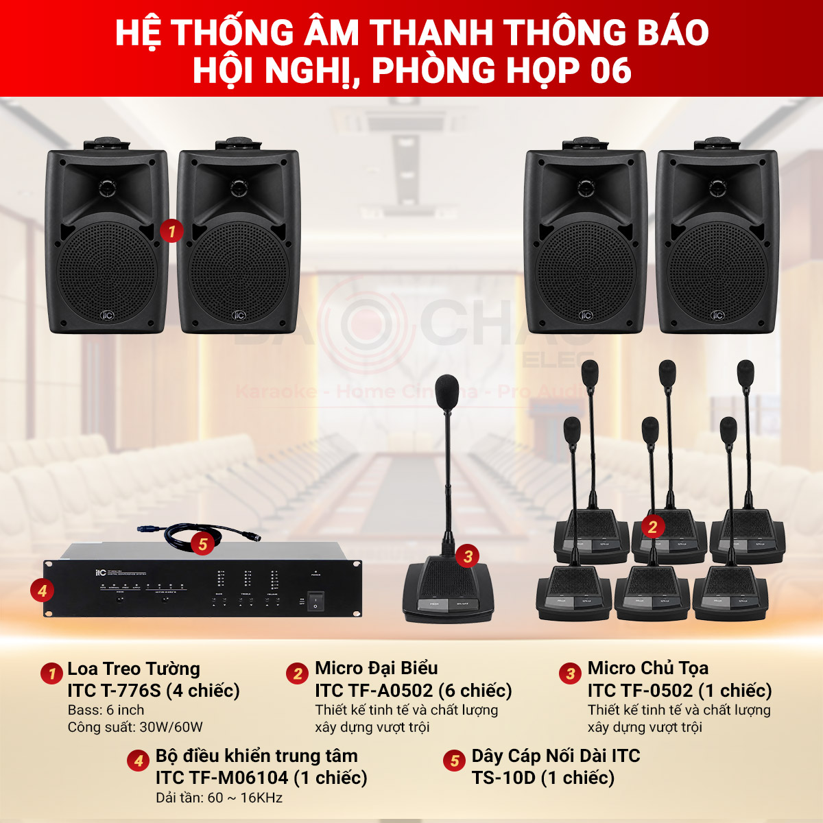 Hệ thống &acirc;m thanh th&ocirc;ng b&aacute;o hội nghị, ph&ograve;ng họp 06