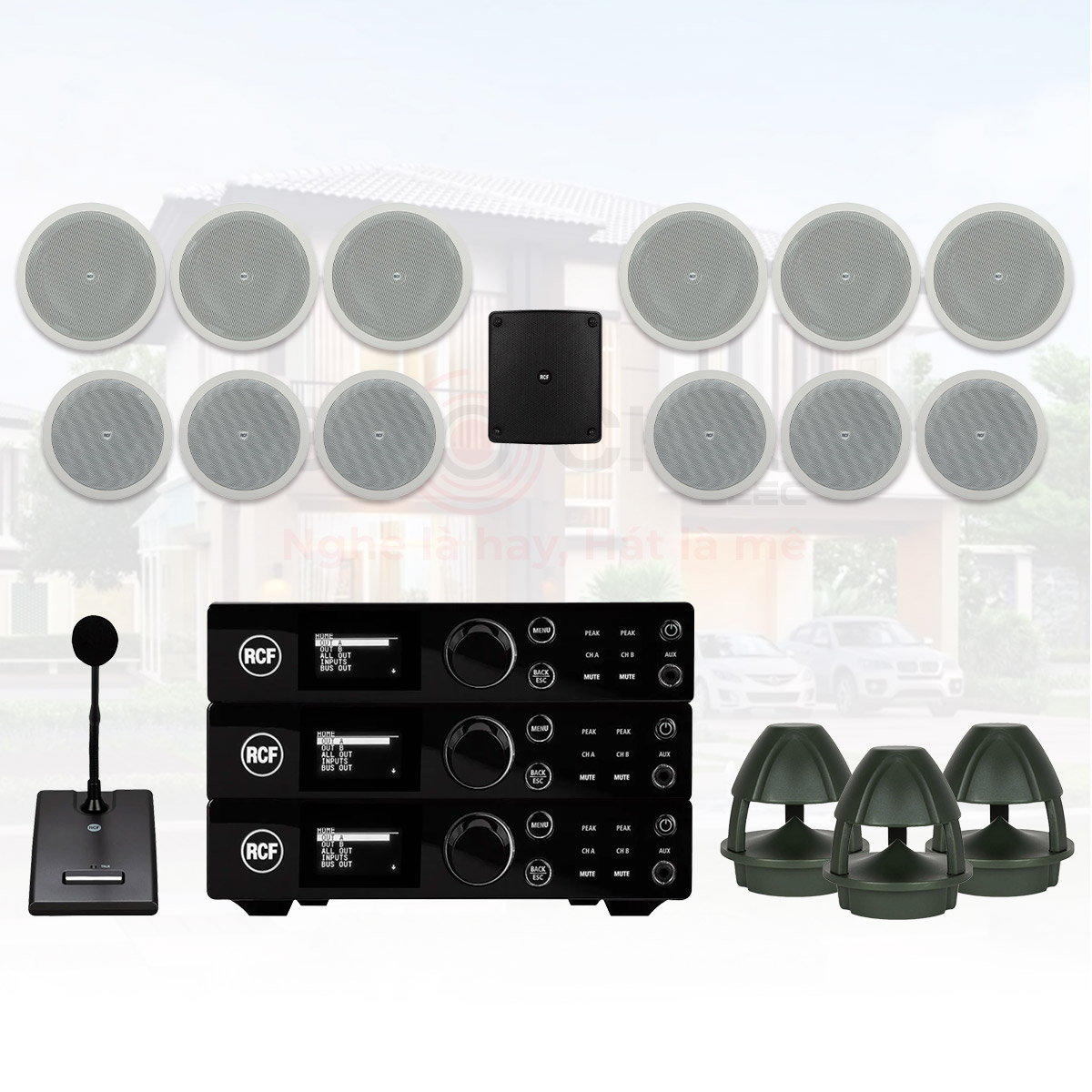 Hệ thống âm thanh thông báo, nhạc nền RCF 01