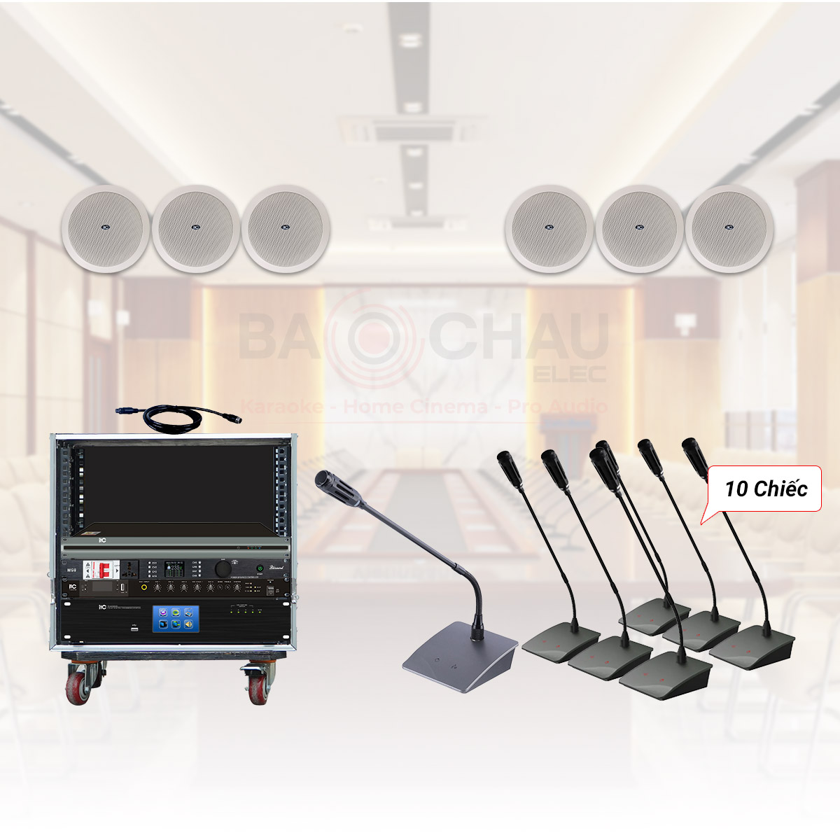 Hệ thống âm thanh phòng họp, hội thảo lắp loa âm trần 02