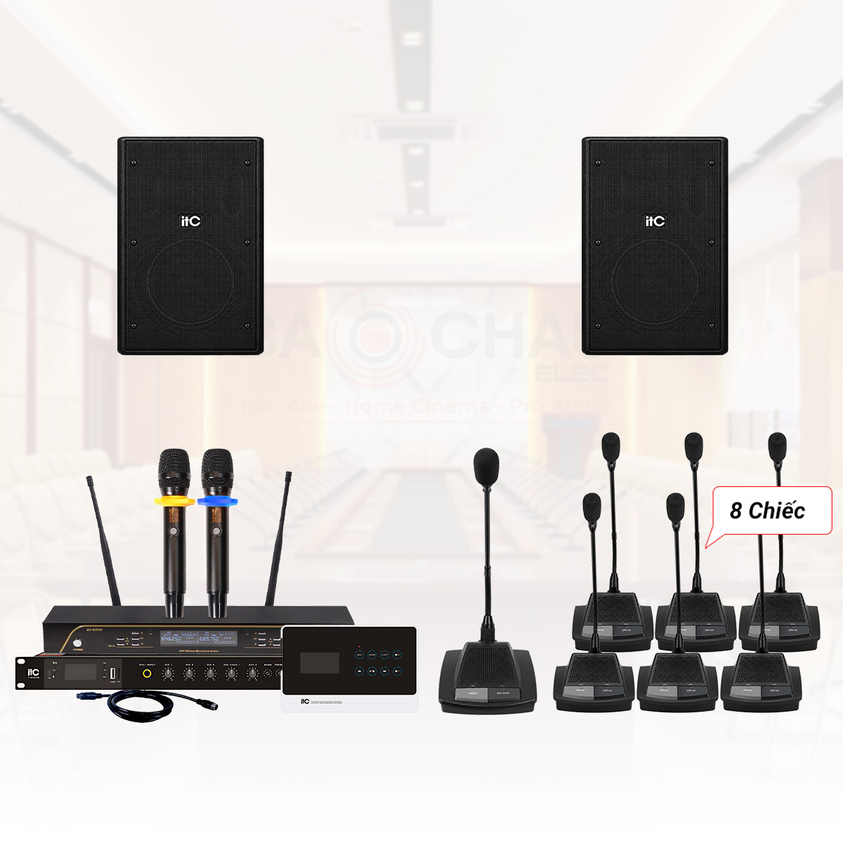 Hệ thống Âm thanh thông báo hội thảo, hội nghị, phòng họp 05 - 10 mic