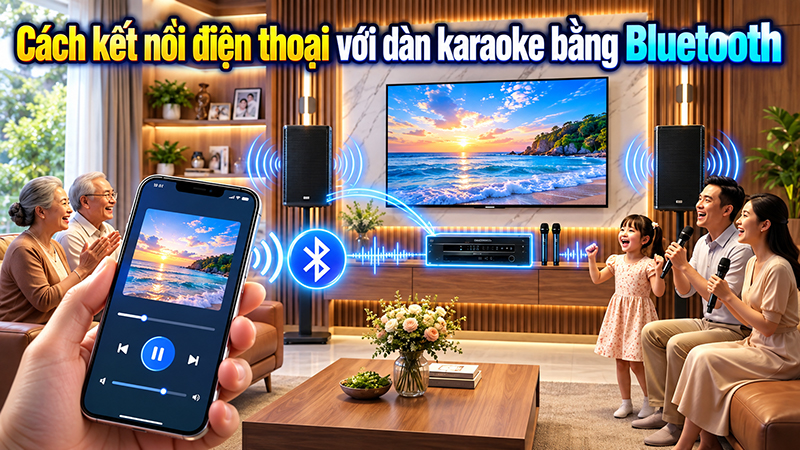 Cách kết nối điện thoại với dàn karaoke