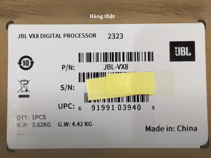 Hướng dẫn ph&acirc;n biệt thật giả vang số JBL VX8