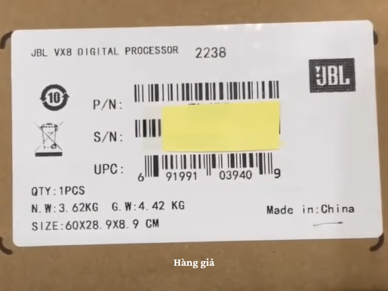 Hướng dẫn ph&acirc;n biệt thật giả vang số JBL VX8