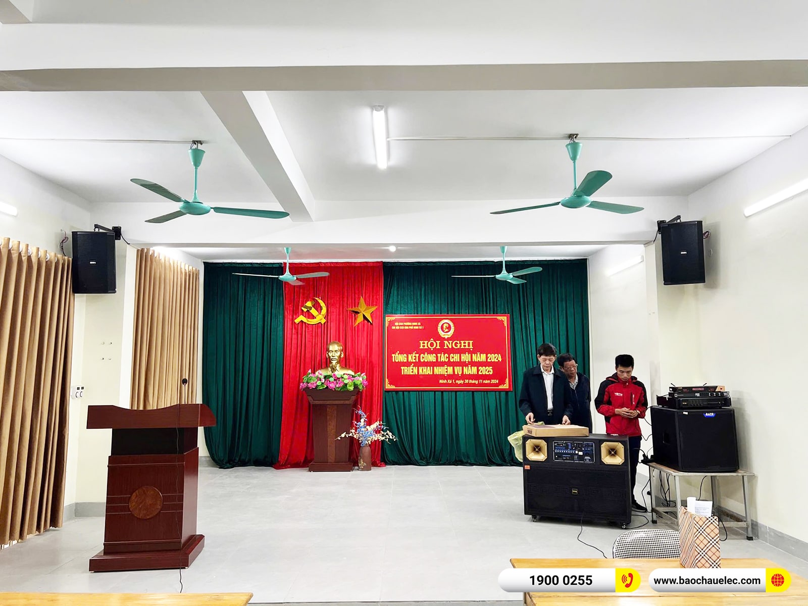 5 d&agrave;n &acirc;m thanh hội trường BIK cho 5 Nh&agrave; văn h&oacute;a Phường Ninh X&aacute; tại Bắc Ninh