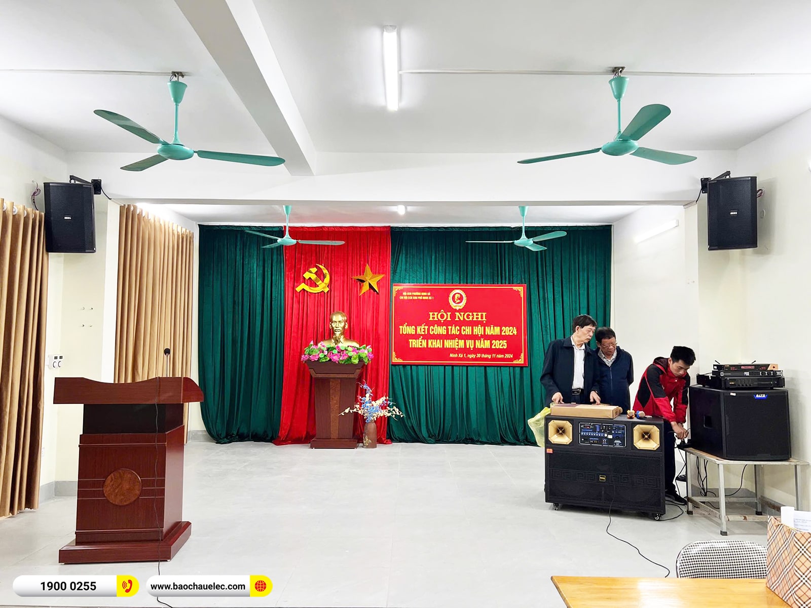 5 d&agrave;n &acirc;m thanh hội trường BIK cho 5 Nh&agrave; văn h&oacute;a Phường Ninh X&aacute; tại Bắc Ninh