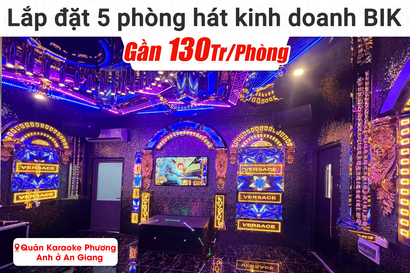 Lắp đặt 5 phòng hát kinh doanh BIK cho Quán Karaoke Phương Anh tại An Giang (BIK KSP 5012, BIK VM820A, BIK VM1020A, BIK BPR-8600, Actpro KR628F...)