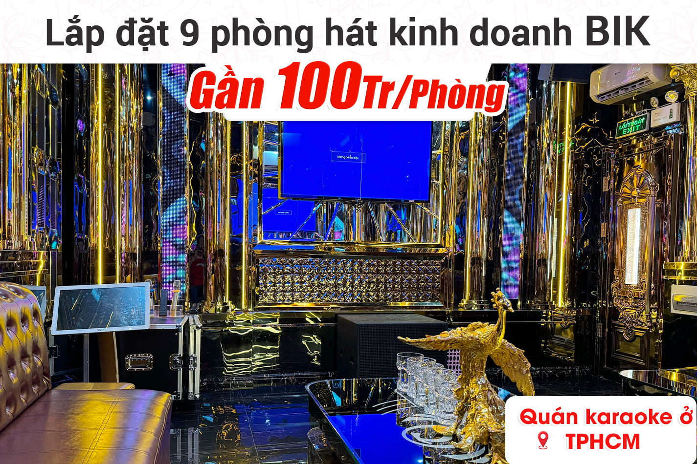 Lắp đặt 9 phòng hát gần 900tr cho quán karaoke tại TPHCM