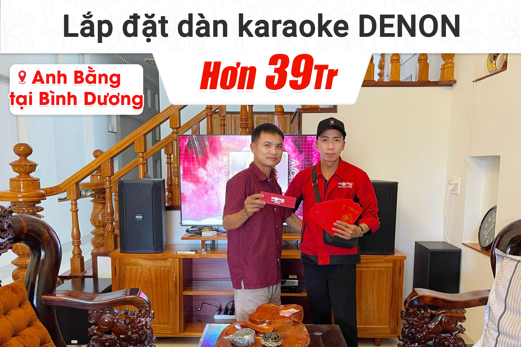 Lắp đặt dàn âm thanh Denon hơn 39tr cho anh Bằng tại Bình Dương