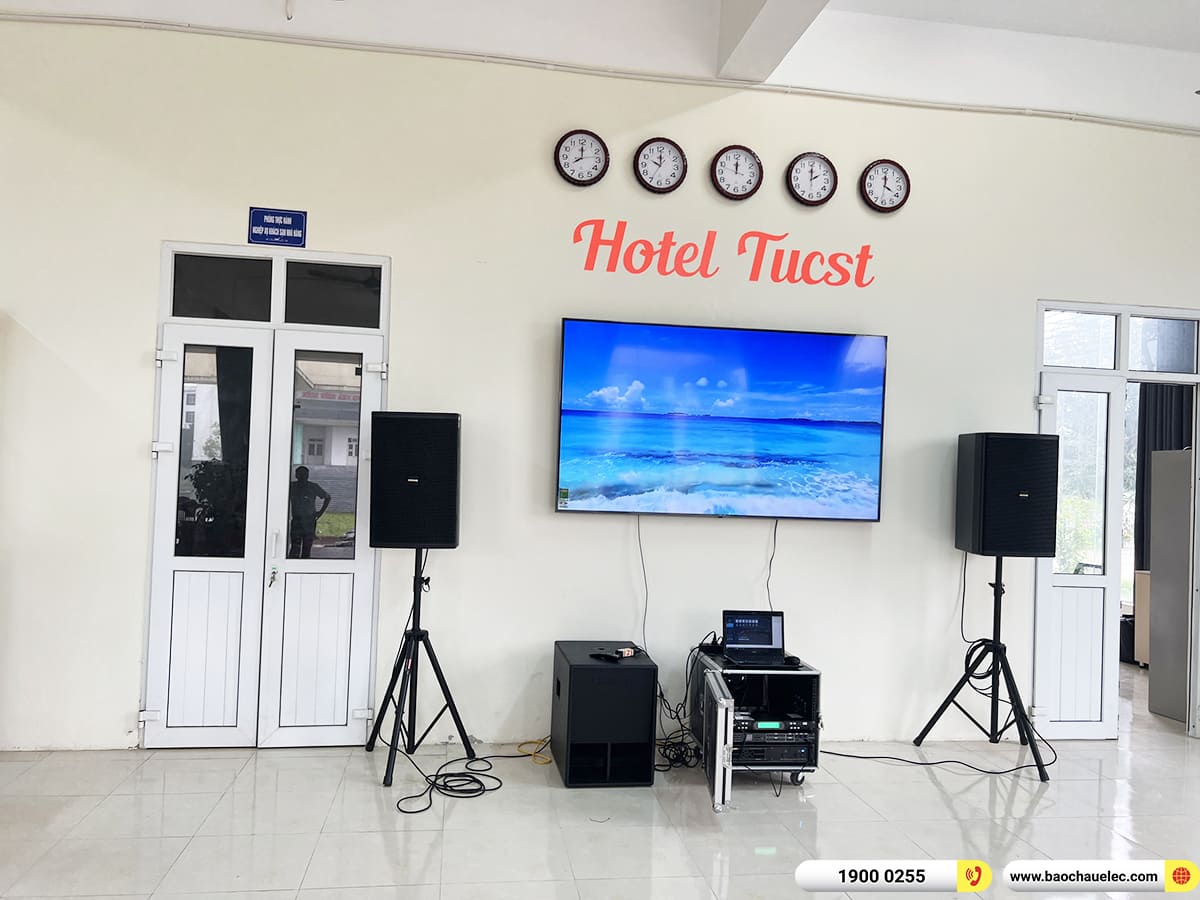 Tiếp tục mang đến cấu h&igrave;nh &acirc;m thanh hội trường chuy&ecirc;n nghiệp cho Trường ĐH Văn h&oacute;a, Thể Thao v&agrave; Du lịch Thanh H&oacute;a , Bảo Ch&acirc;u Elec h&acirc;n hạnh giới thiệu bộ d&agrave;n ch&iacute;nh h&atilde;ng, kết hợp từ thương hiệu Domus, BIK, Bksound, Toprhyme uy t&iacute;n, hiệu suất bền bỉ.