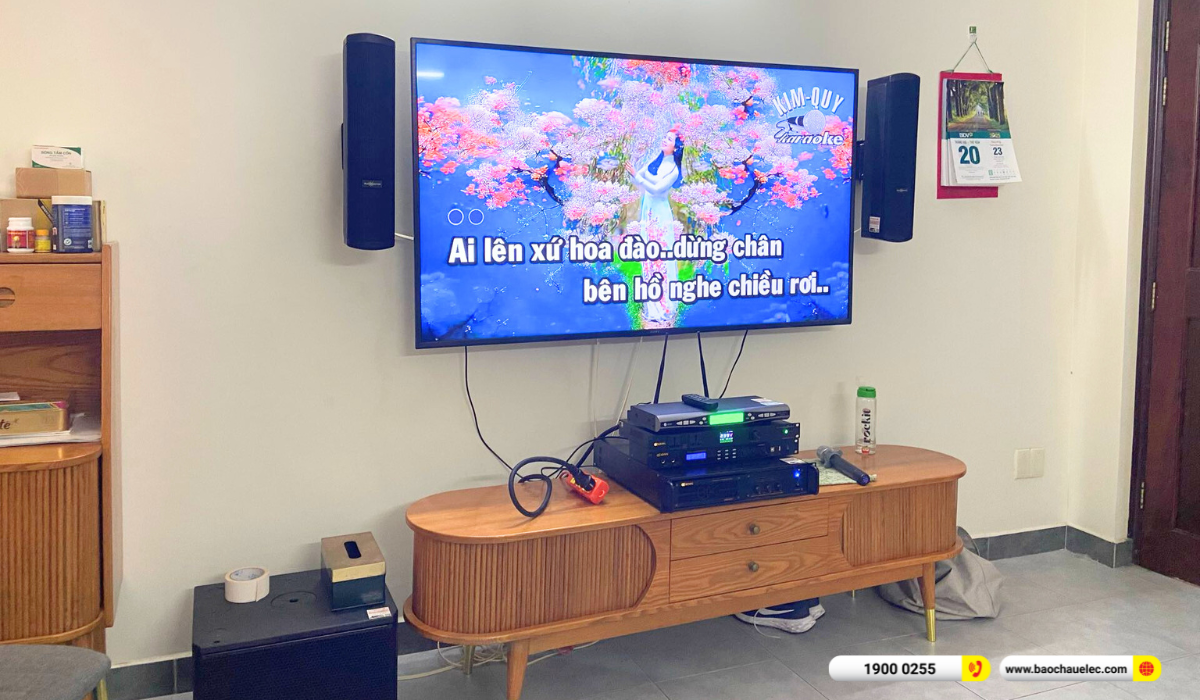 Lắp đặt dàn karaoke gắn tường Audiocenter cho anh Trung tại TP HCM