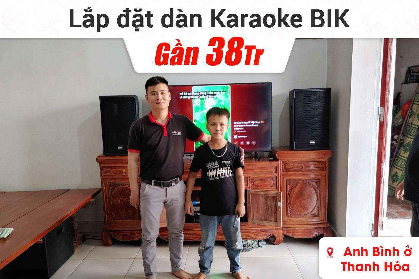 Lắp đặt dàn karaoke BIK gần 38tr cho anh Bình ở Thanh Hóa