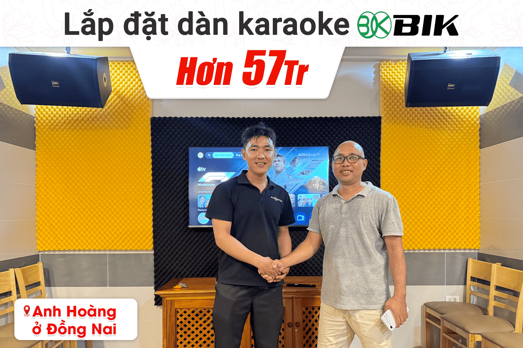Lắp đặt dàn karaoke BIK hơn 57tr cho anh Hoàng tại Đồng Nai (BIK BSP 412II, BIK VM630A, JBL KX190, BIK BJ-W68, BIK BJ-U600...)