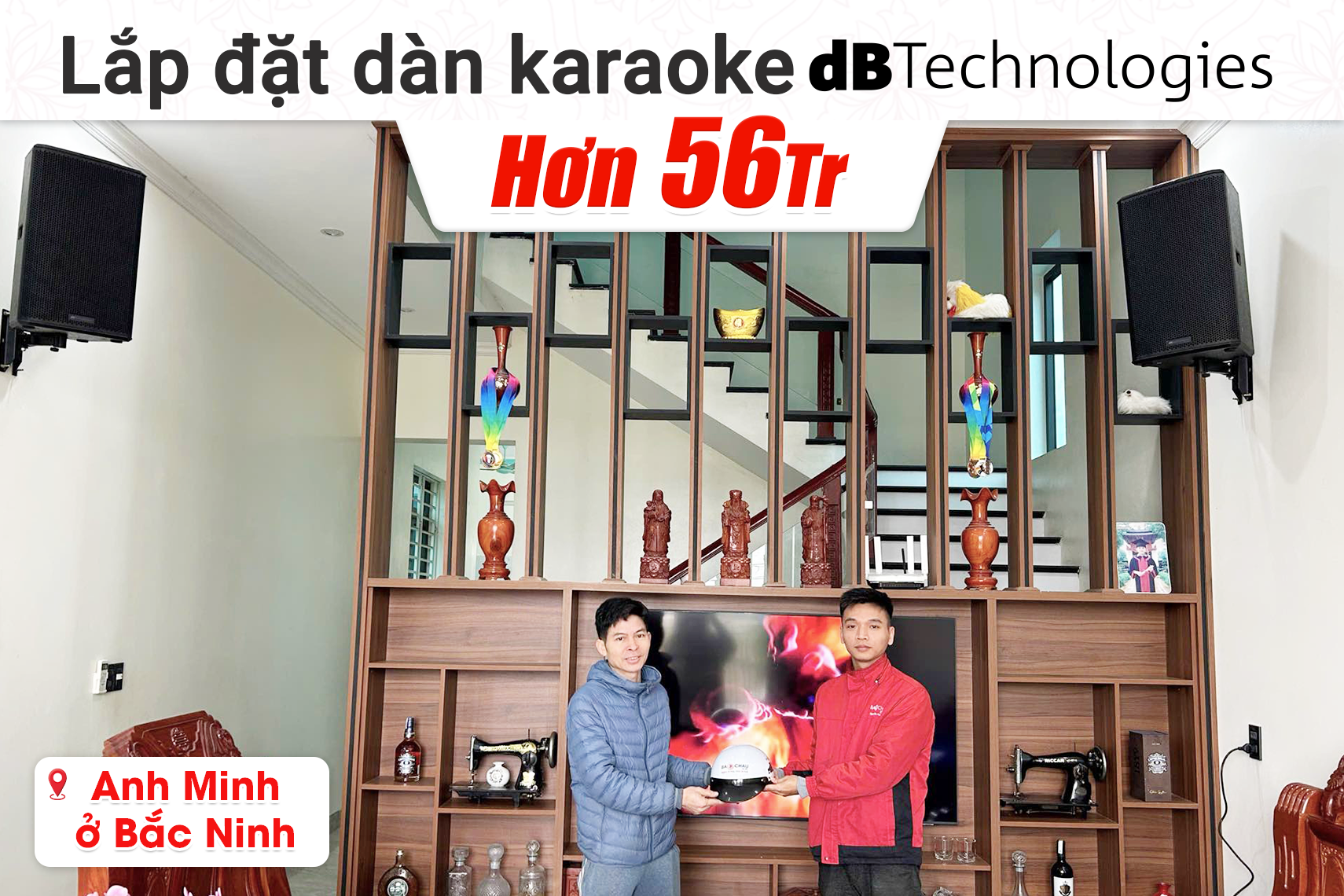 Lắp đặt dàn karaoke dBTechnologies hơn 56tr cho anh Minh tại Bắc Ninh (LVX P12, JBL VX9, Sub612, JBL VM300)