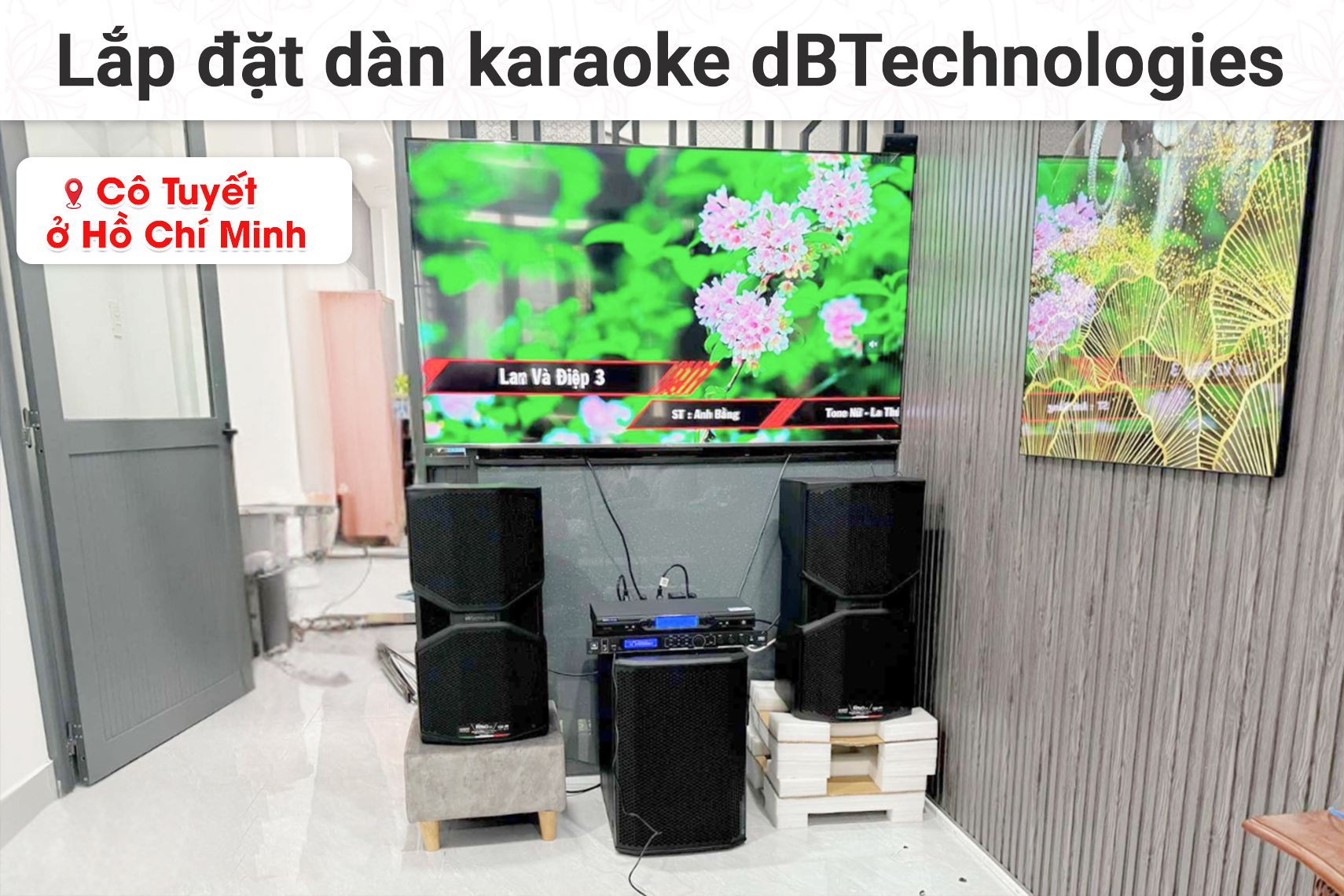 Lắp đặt dàn karaoke dBTechnologies cho cô Tuyết tại TP HCM (dBTechnologies Opera Reevo 212, JBL VX8, dBTechnologies Sub 612, Baiervires BS9800)