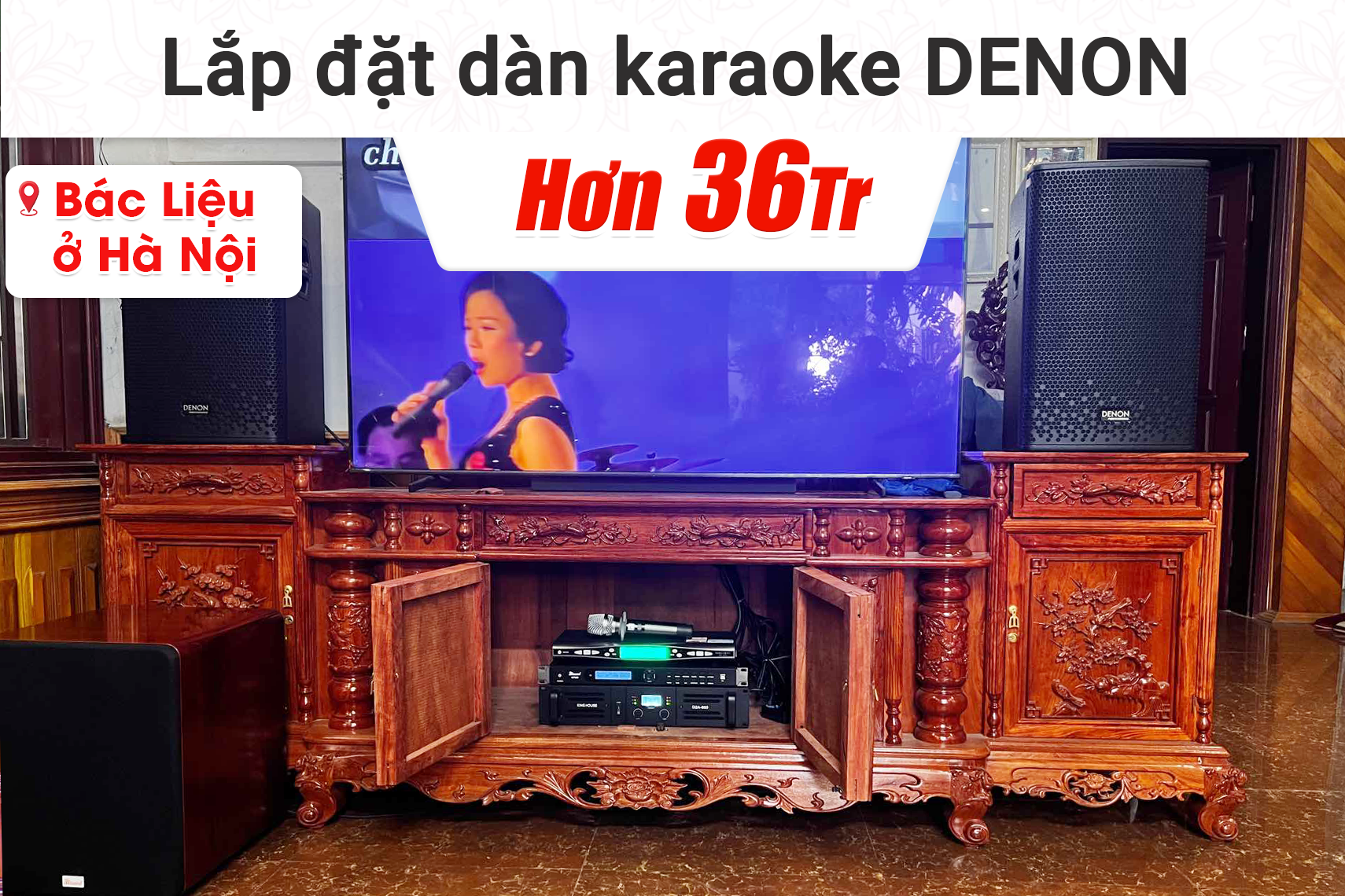 Lắp đặt dàn karaoke Denon hơn 36tr cho bác Liệu tại Hà Nội