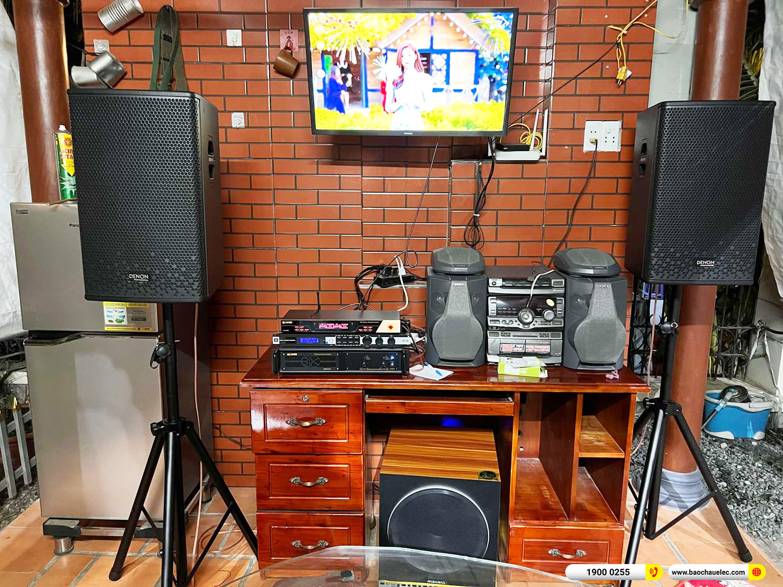 Lắp đặt d&agrave;n karaoke Denon hơn 37tr cho chị H&agrave; ở B&igrave;nh Dương