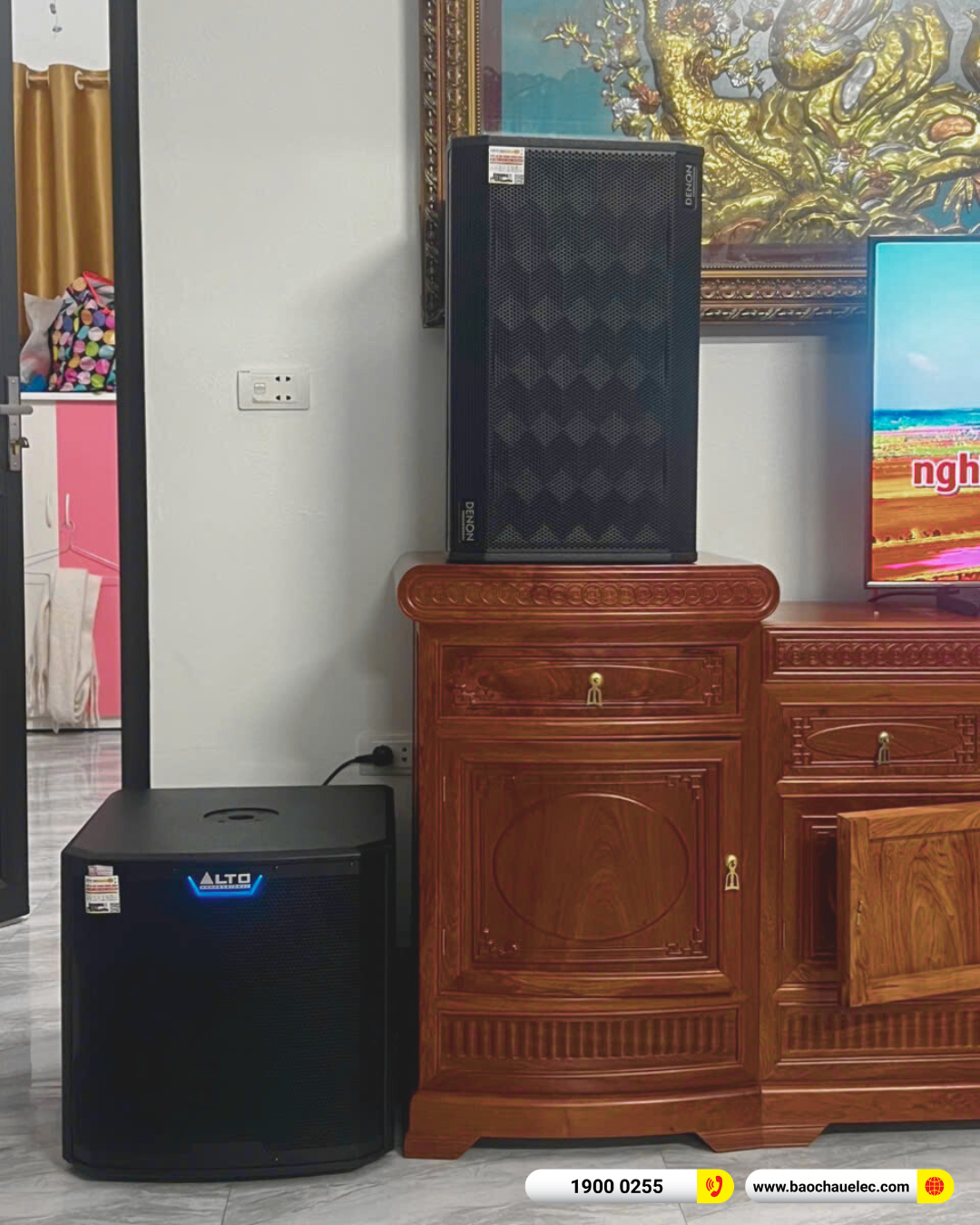 Lắp đặt d&agrave;n karaoke Denon hơn 54tr cho chị Ho&agrave;n tại Bắc Giang