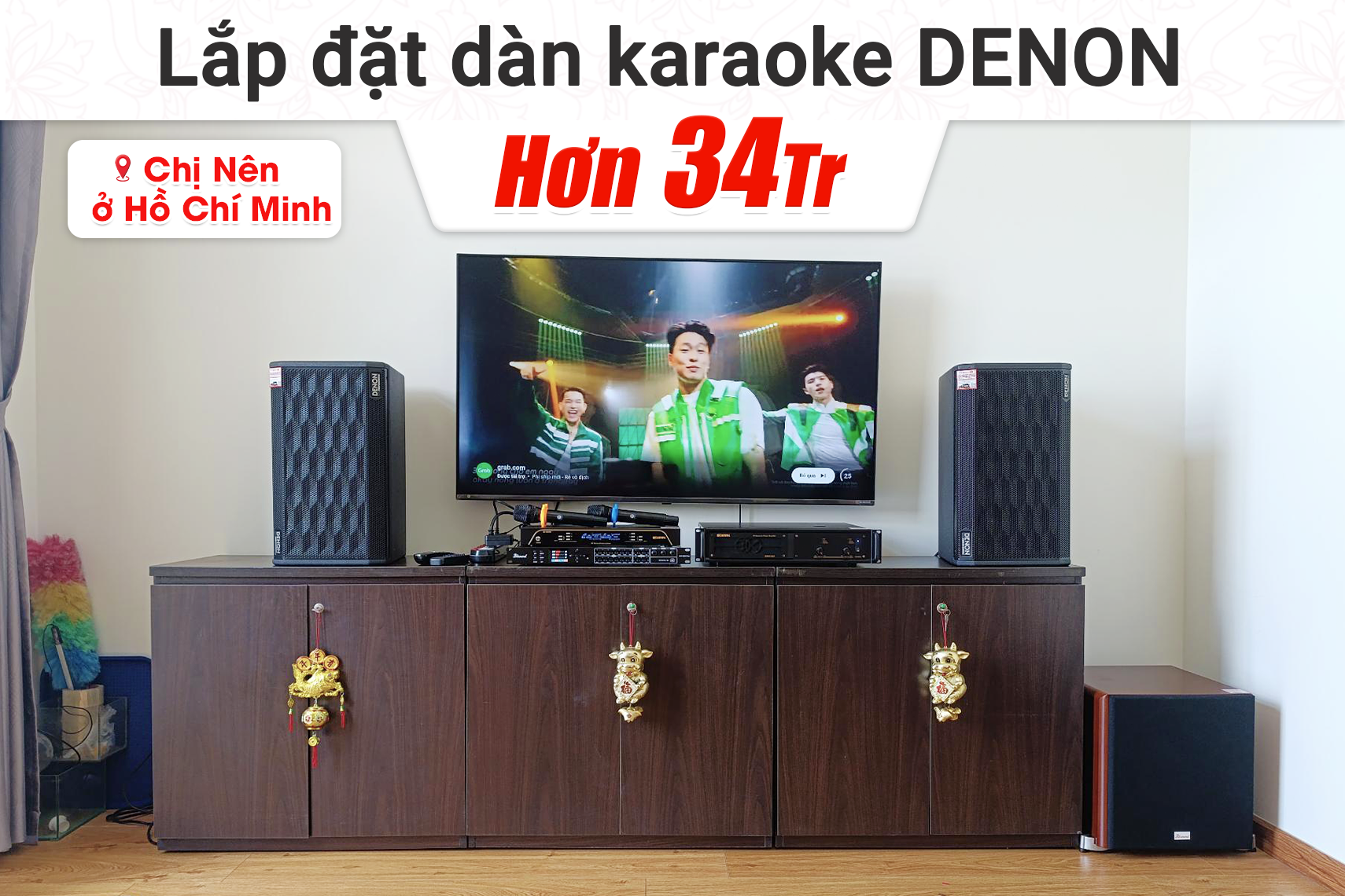 Lắp đặt dàn karaoke Denon hơn 34tr cho chị Nên tại TP HCM (Denon DP-R310, BIK VM620A, Bksound DSP 9000 Plus, Bksound SW512, BIK BJ-U200)