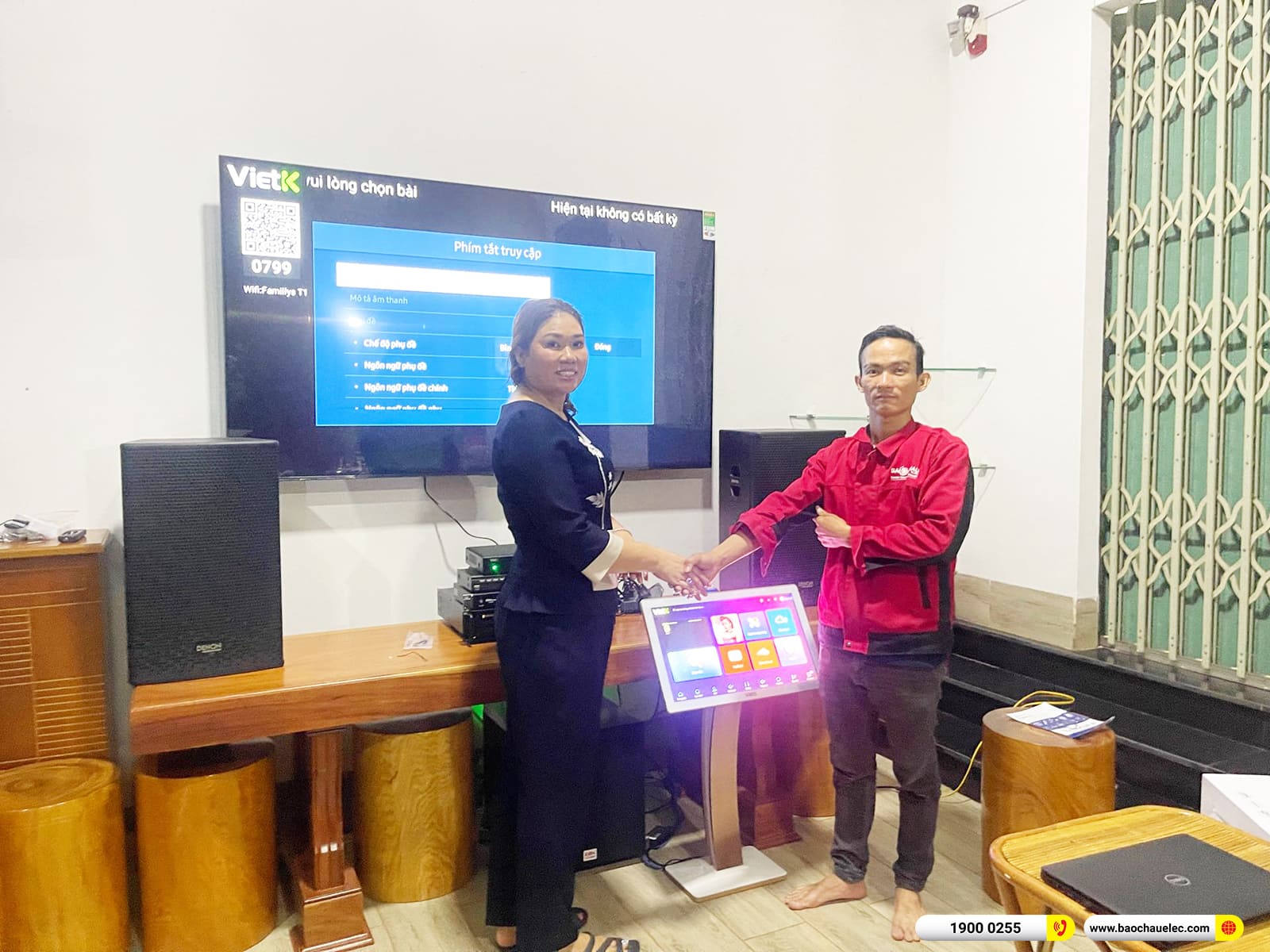 Lắp đặt d&agrave;n karaoke Denon hơn 47tr cho c&ocirc; Oanh ở Đăk Lăk
