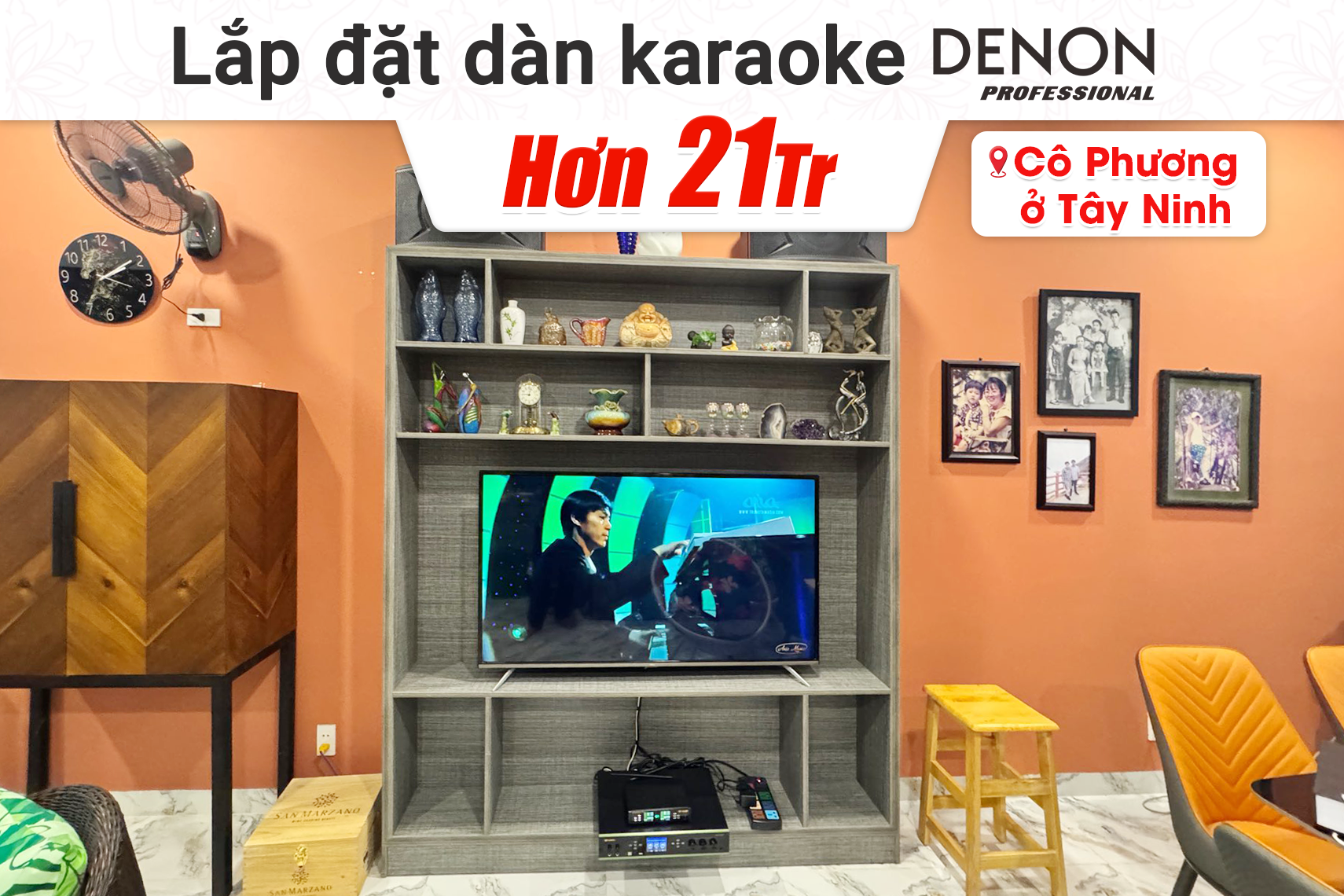 Lắp đặt dàn karaoke Denon hơn 21tr cho cô Việt Phương tại Tây Ninh (Denon DP-C10, BIK BDA-X33, Bksound SW212, BIK BJ-U100II...)