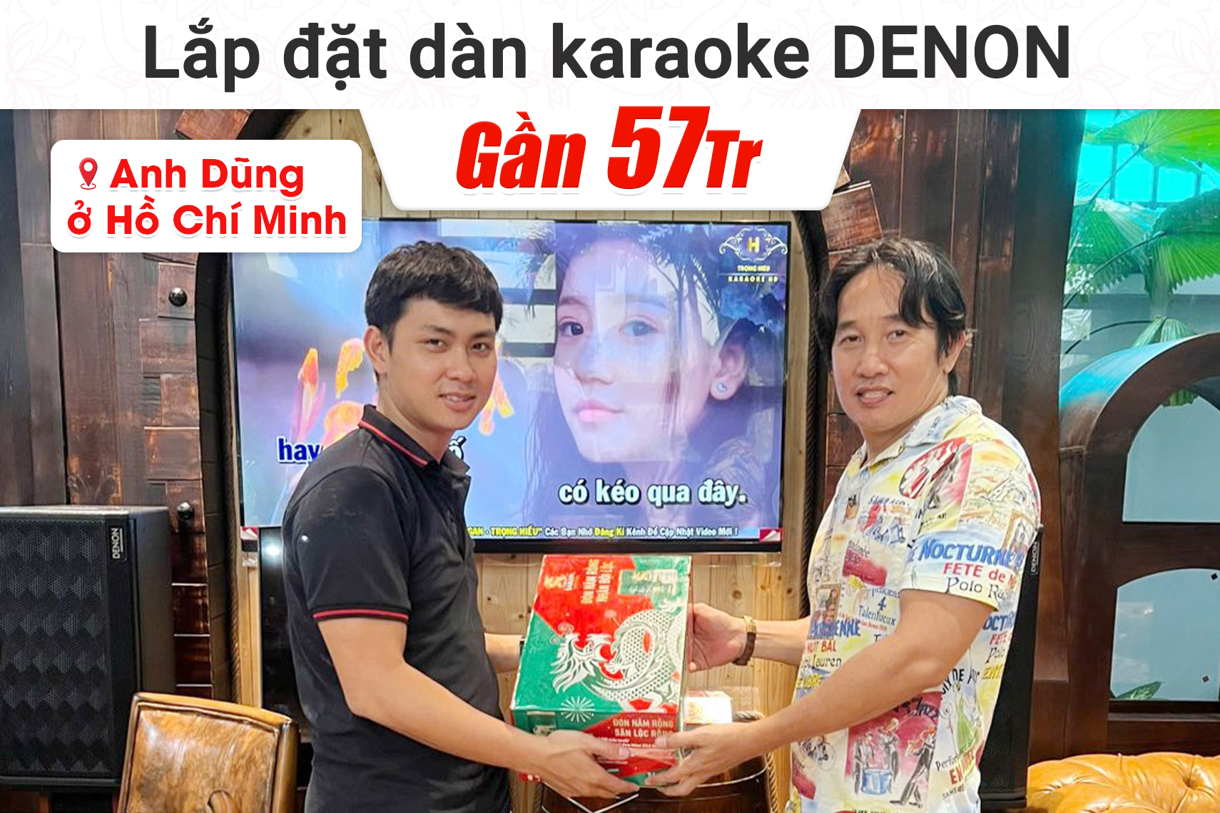 Lắp đặt dàn karaoke Denon gần 57t cho anh Dũng tại TPHCM (Denon DP-R312, Alto TX212S, CA-J602, BPR-5600, Prosing W15, P2152J-MA...)