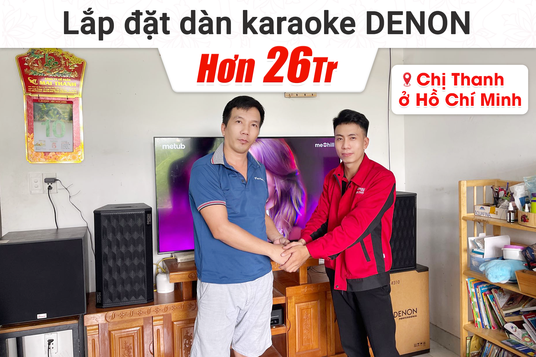 Lắp đặt dàn karaoke hơn 26tr Denon cho chị Thanh tại TPHCM (Denon DP-R310, SW212, DKA 6500)