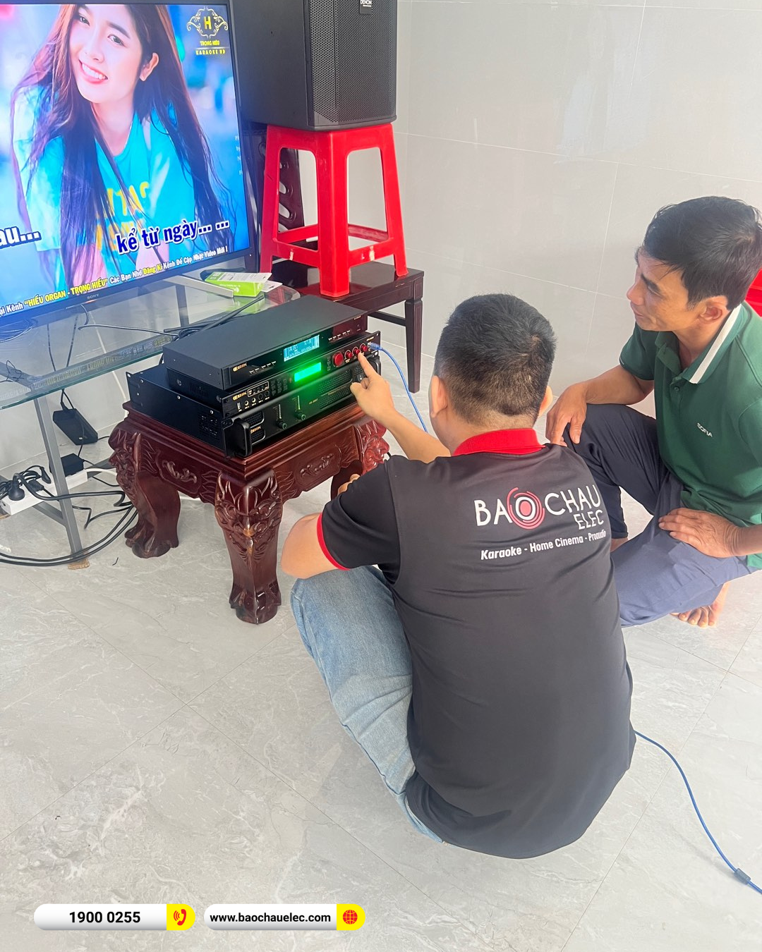 Lắp đặt d&agrave;n karaoke Denon hơn 45tr cho ch&uacute; Trọng tại Đắk Lắk