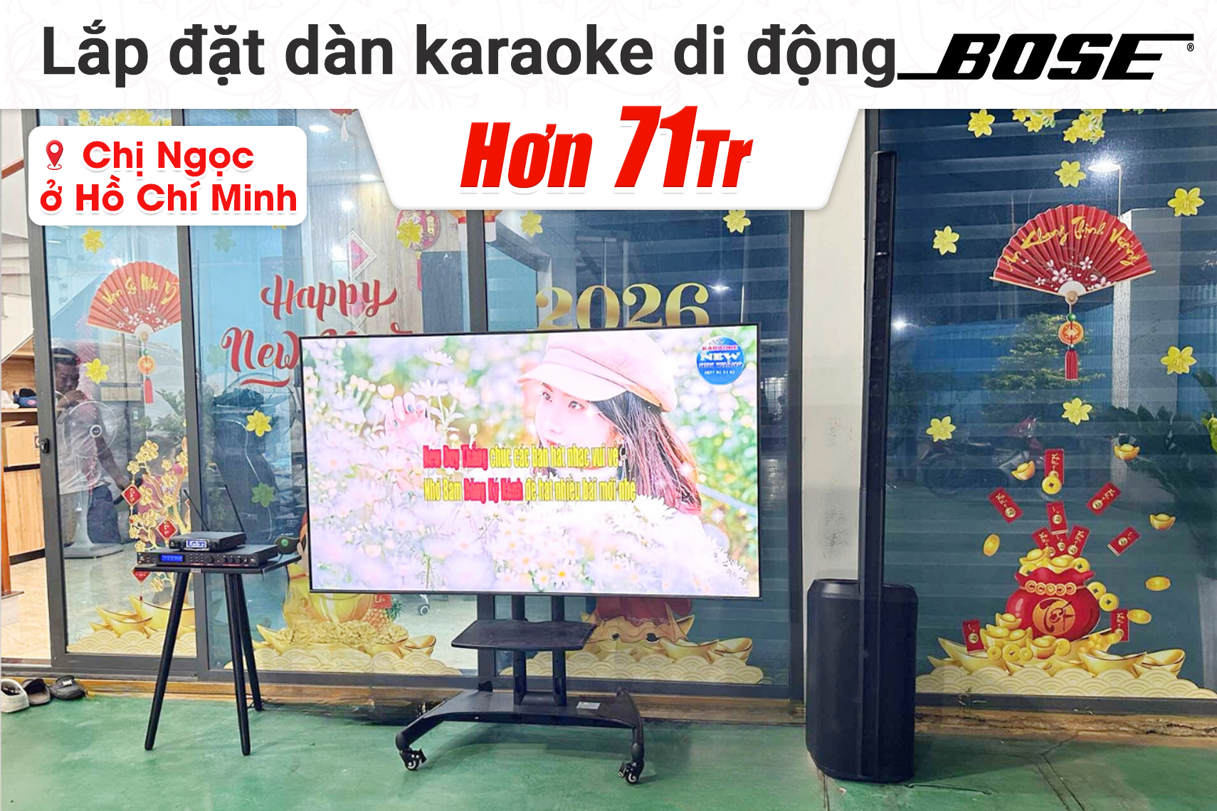 Lắp đặt dàn karaoke di động Bose hơn 71tr cho chị Ngọc tại TP HCM (Bose L1 Pro16, JBL VX9, JBL VM300, Tomko T215G16)