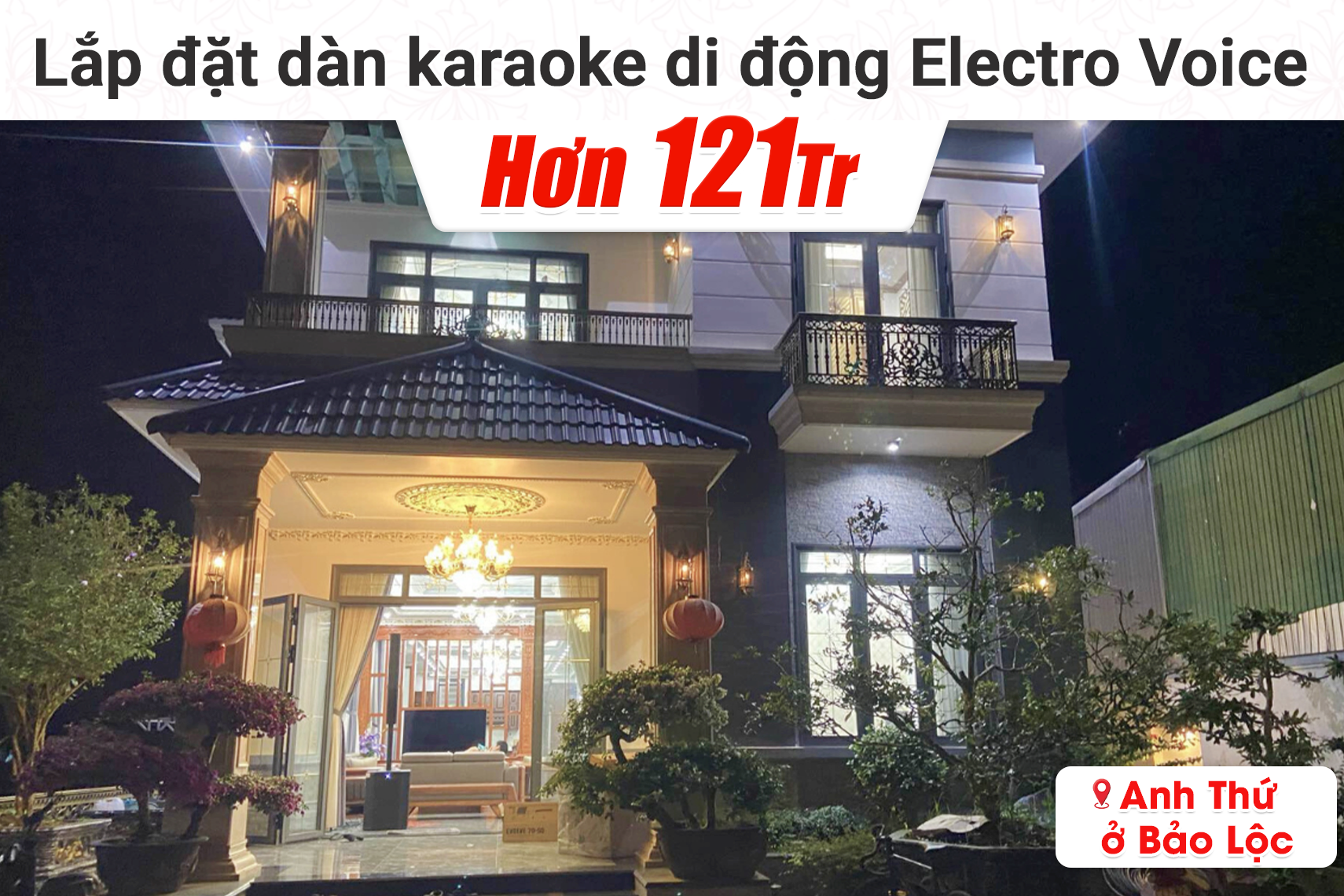 Lắp đặt dàn karaoke di động Electro Voice hơn 121tr cho anh Thứ tại Bảo Lộc (Electro voice Evolve 90, Allen & Heath CQ-18T, JBL VM300)