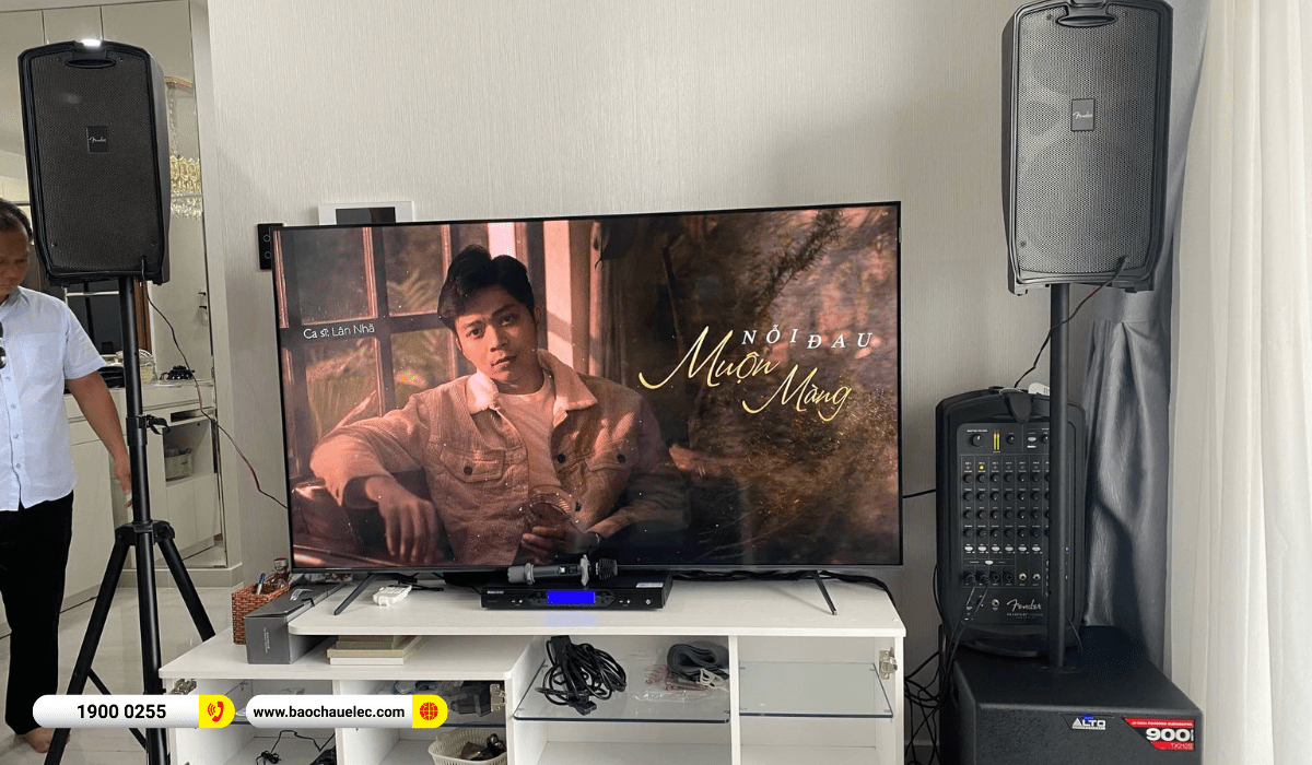 Lắp đặt d&agrave;n karaoke di động Fender gần 45tr cho anh Danh tại B&igrave;nh Dương