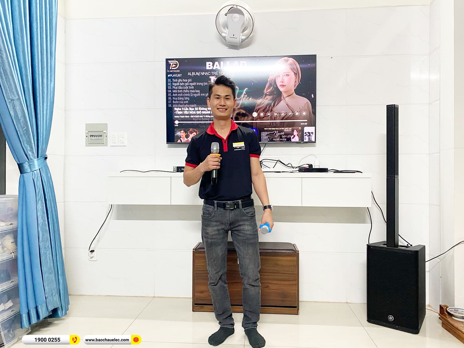Lắp đặt d&agrave;n karaoke di động Yamaha gần 38tr cho anh Quy ở TPHCM