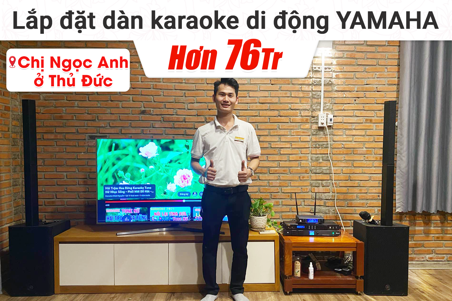 Lắp đặt dàn karaoke di động Yamaha hơn 76tr cho chị Ngọc Anh tại Thủ Đức