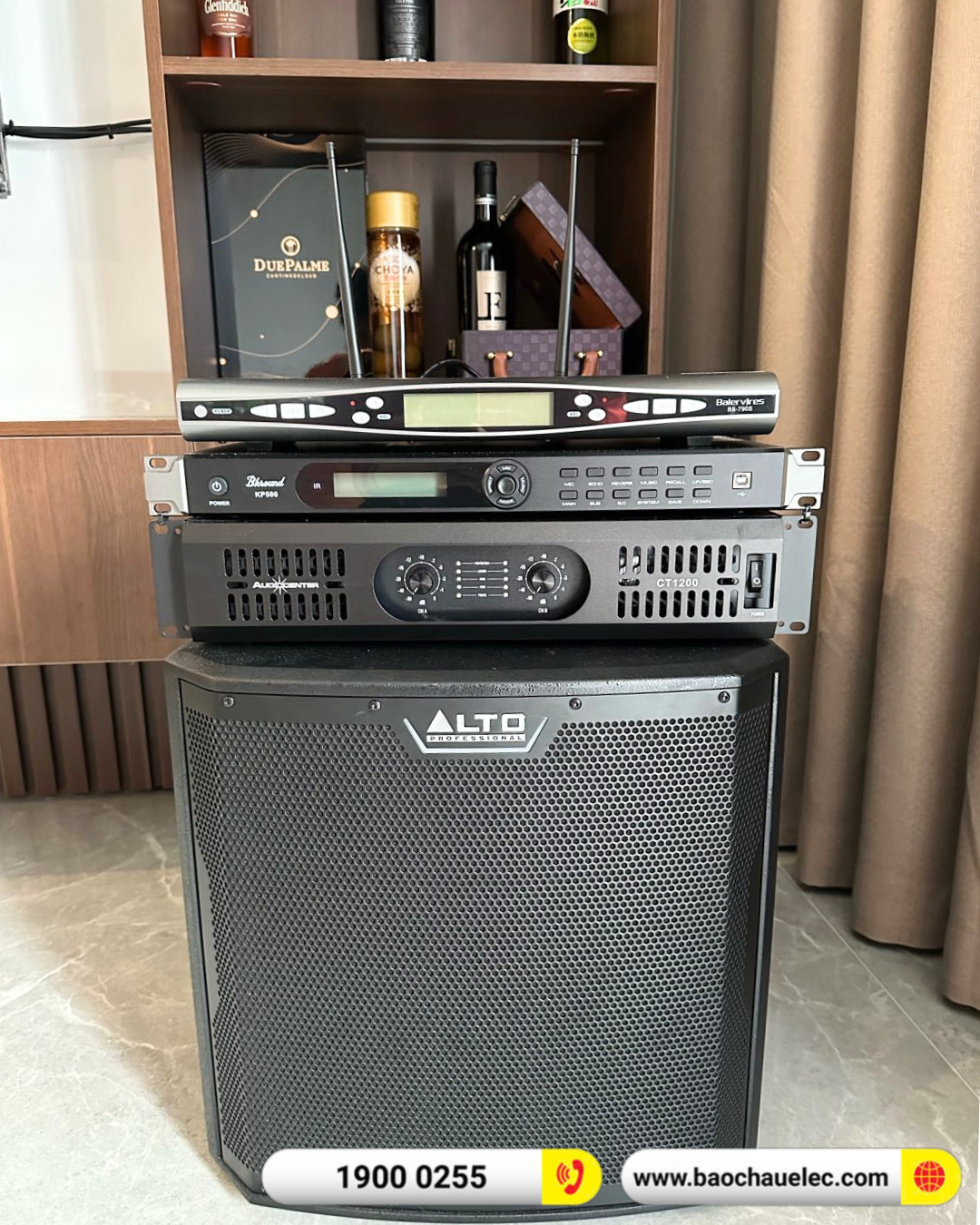 Lắp đặt dàn karaoke gắn tường Audiocenter cho anh Tú tại Hà Nội