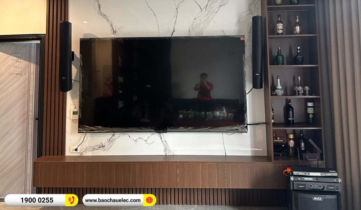 Lắp đặt dàn karaoke gắn tường Audiocenter cho anh Tú tại Hà Nội