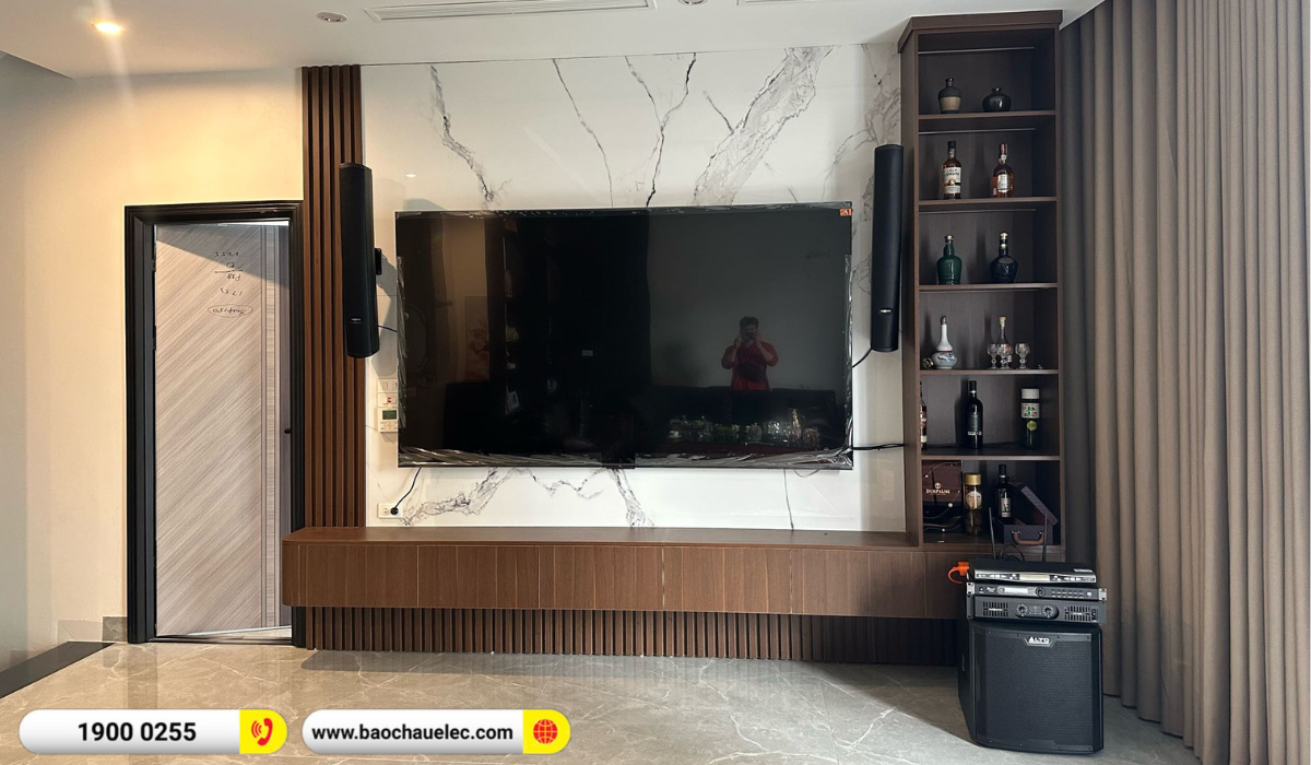Lắp đặt dàn karaoke gắn tường Audiocenter cho anh Tú tại Hà Nội