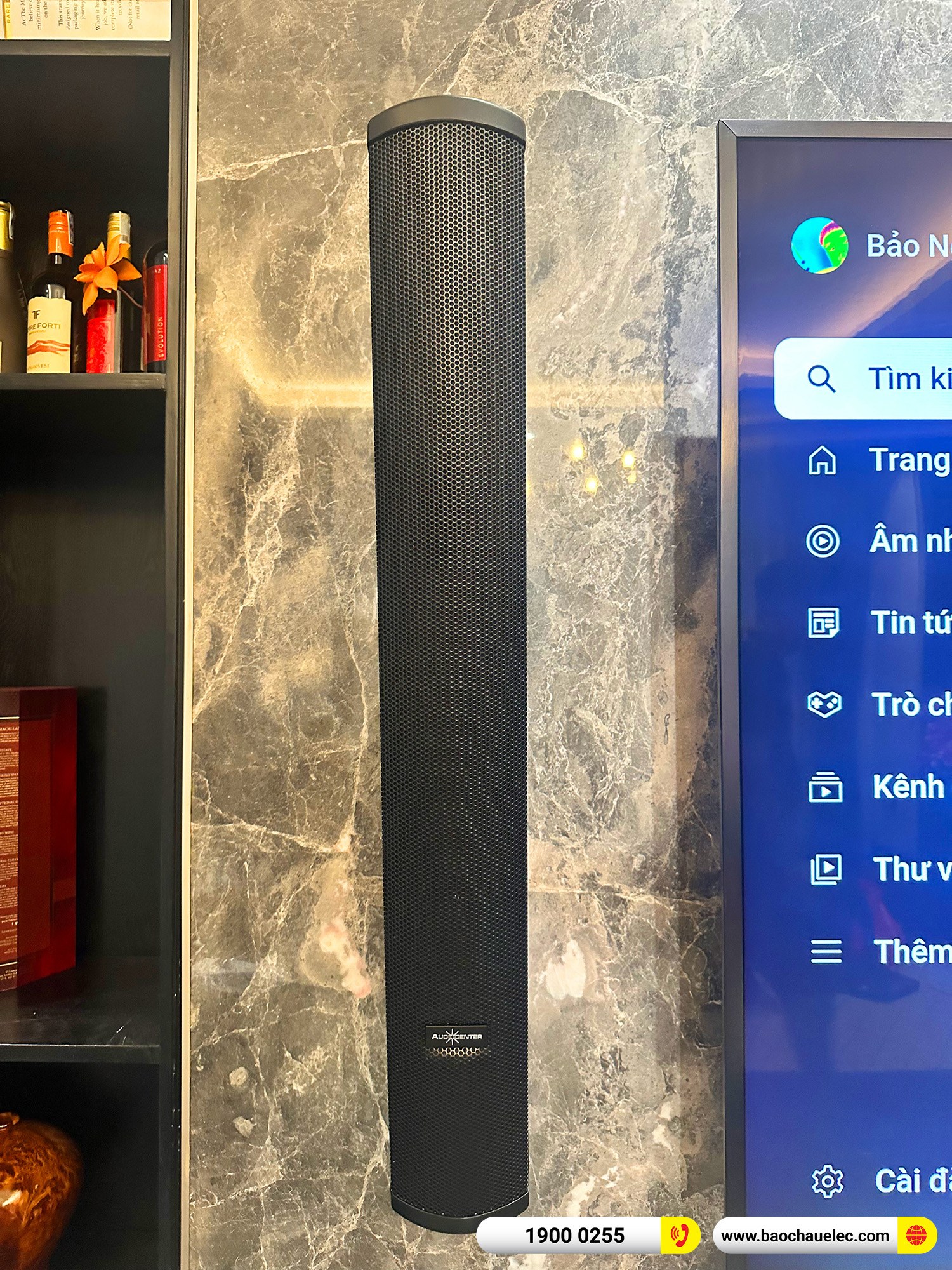 lắp đặt dàn karaoke gắn tường audiocenter T83 cho khách hàng tại hà nội