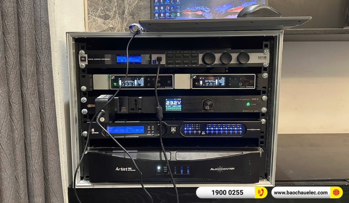 lắp đặt dàn karaoke gắn tường audiocenter T83 cho khách hàng tại hà nội