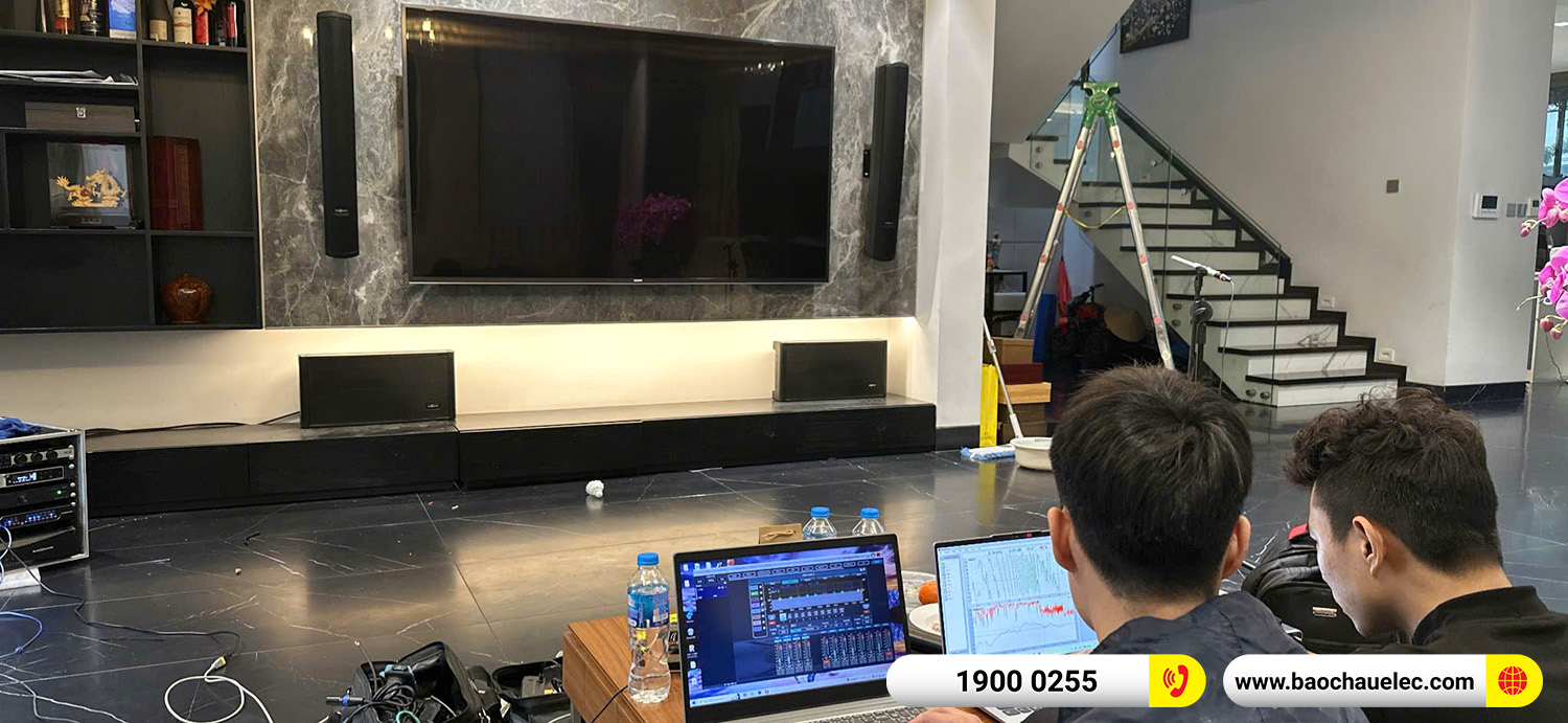 lắp đặt dàn karaoke gắn tường audiocenter T83 cho khách hàng tại hà nội