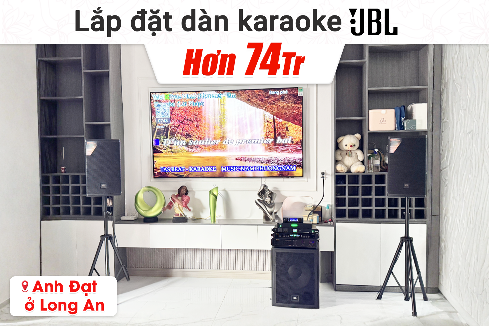 Lắp đặt dàn karaoke JBL hơn 74tr cho anh Đạt tại Long An (JBL MTS12, BIK VM620A, BIK BPR-5800, JBL IRX115S, JBL VM300...)