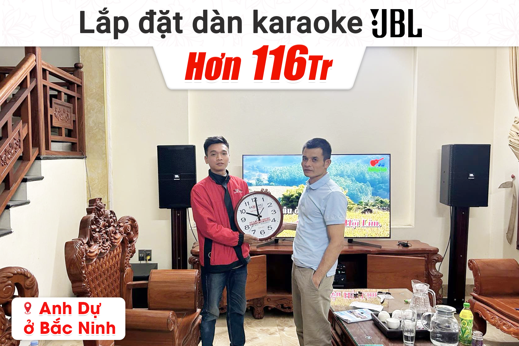 Lắp đặt dàn karaoke JBL hơn 116tr cho anh Dự tại Bắc Ninh (JBL KP4012 G2, JBL V8, Audiocenter CT3600, JBL VX9, RCF S15, JBL VM300...)