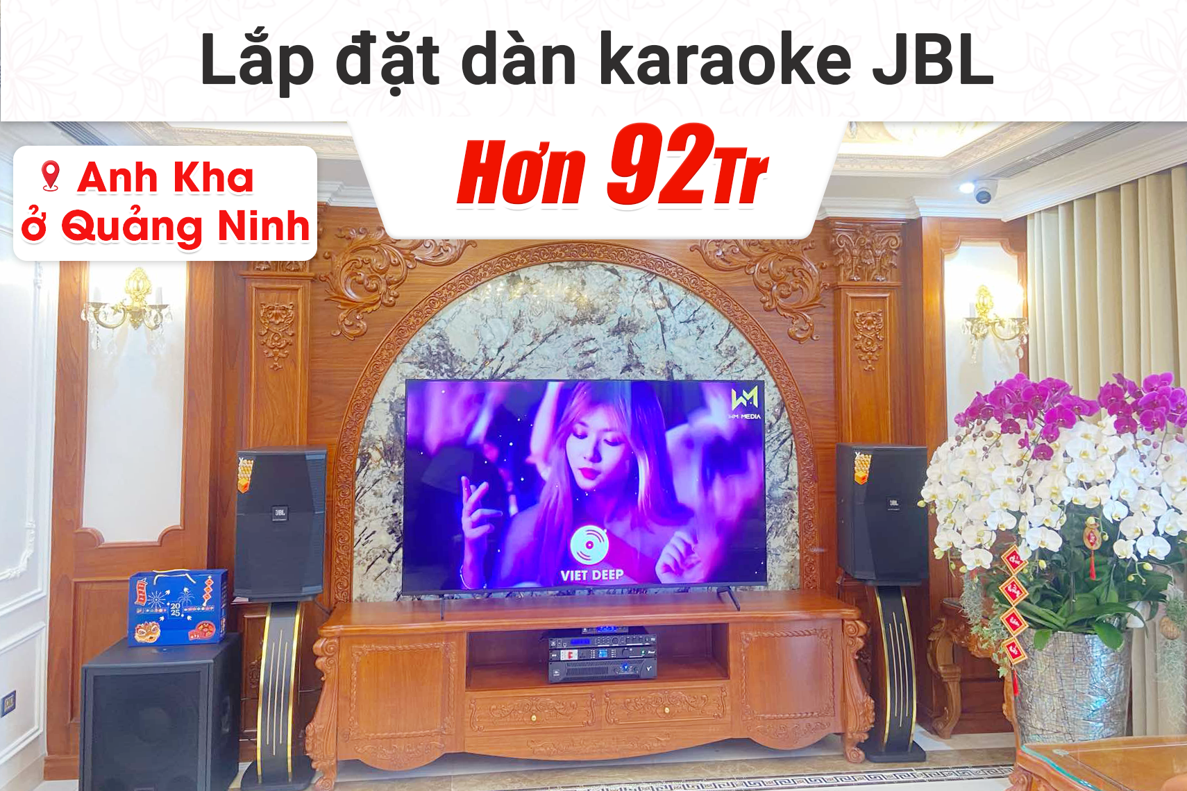 Lắp đặt dàn karaoke JBL hơn 92tr cho anh Kha tại Quảng Ninh (JBL XS12, JBL V8, JBL VX8, JBL IRX115S, JBL VM300, Bksound A3 Pro New) 