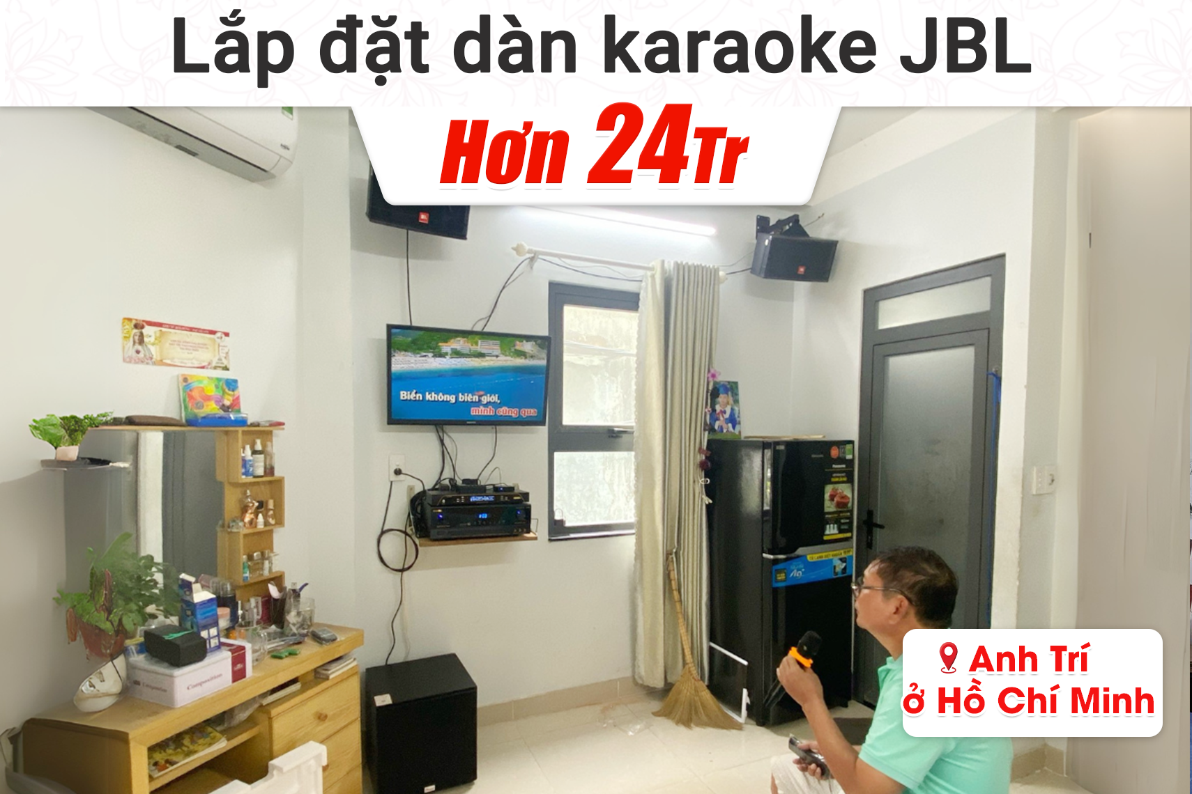 Lắp đặt dàn karaoke JBL hơn 24tr cho anh Trí tại TP HCM