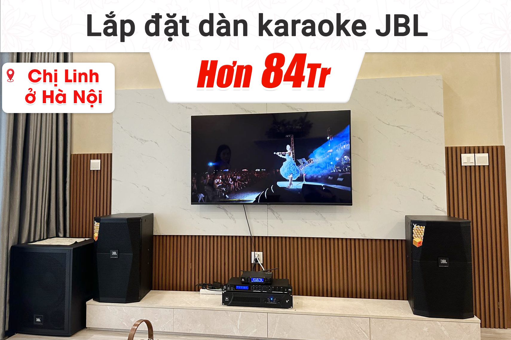 Lắp đặt dàn karaoke JBL hơn 84tr cho chị Linh tại Hà Nội
