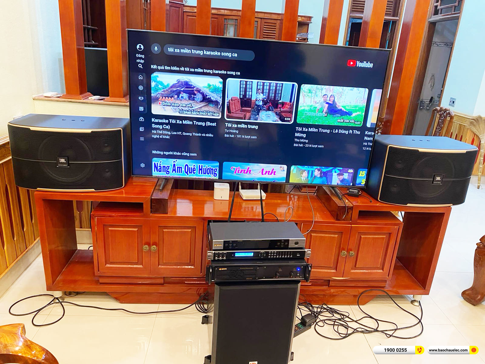 Lắp đặt d&agrave;n karaoke JBL hơn 36tr cho ch&uacute; Qu&acirc;n ở Thanh H&oacute;a