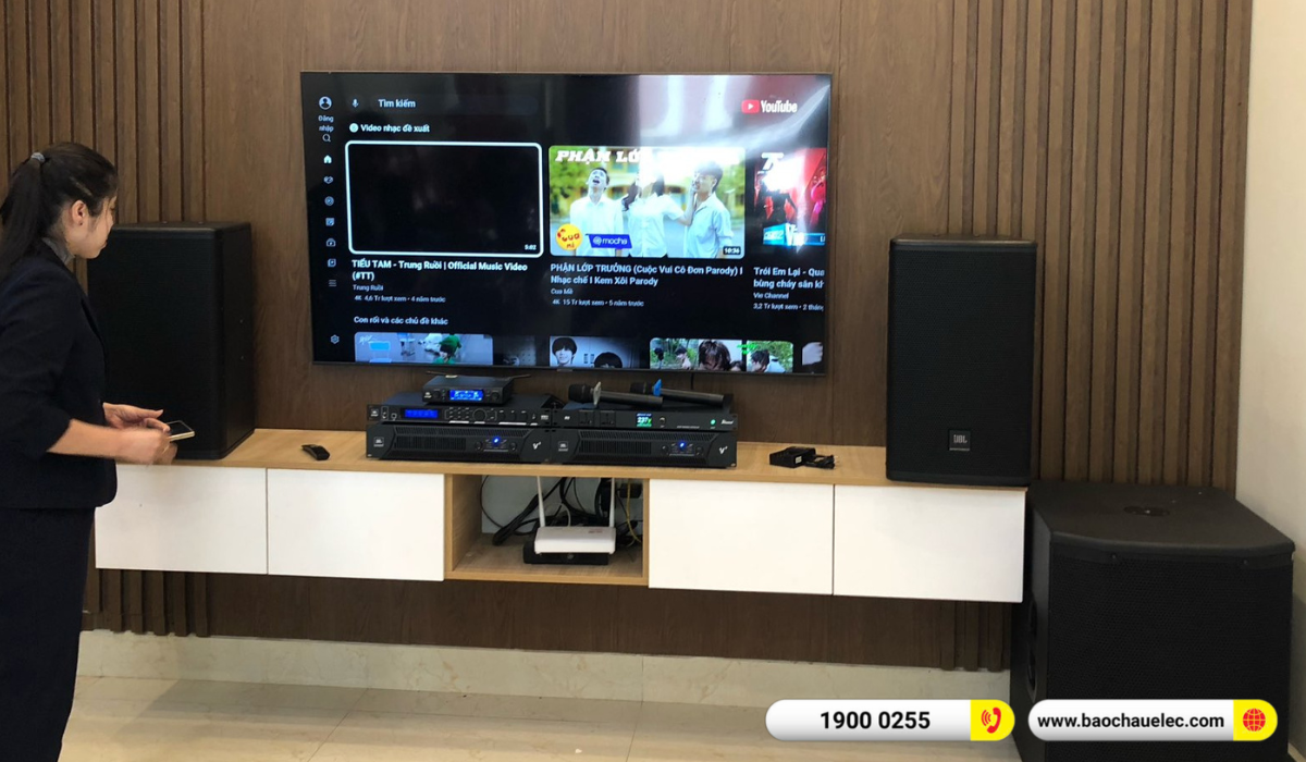 Lắp đặt d&agrave;n karaoke JBL hơn 110tr cho chị Hường tại Hải Dương