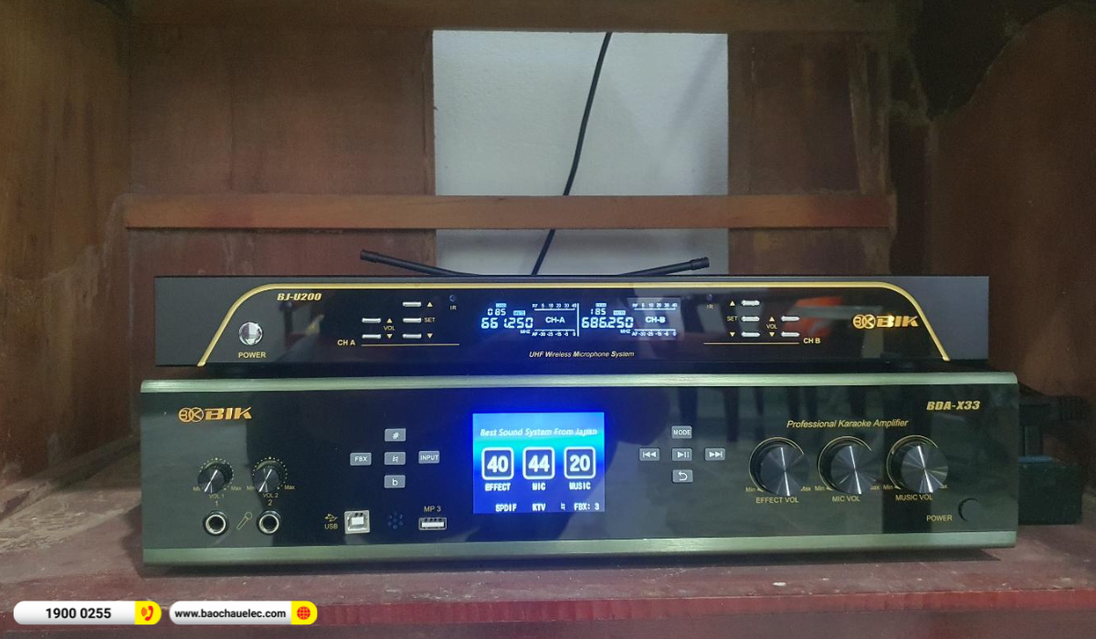 Lắp đặt d&agrave;n karaoke, nghe nhạc BIK hơn 32tr cho anh Dũng tại Tiền Giang